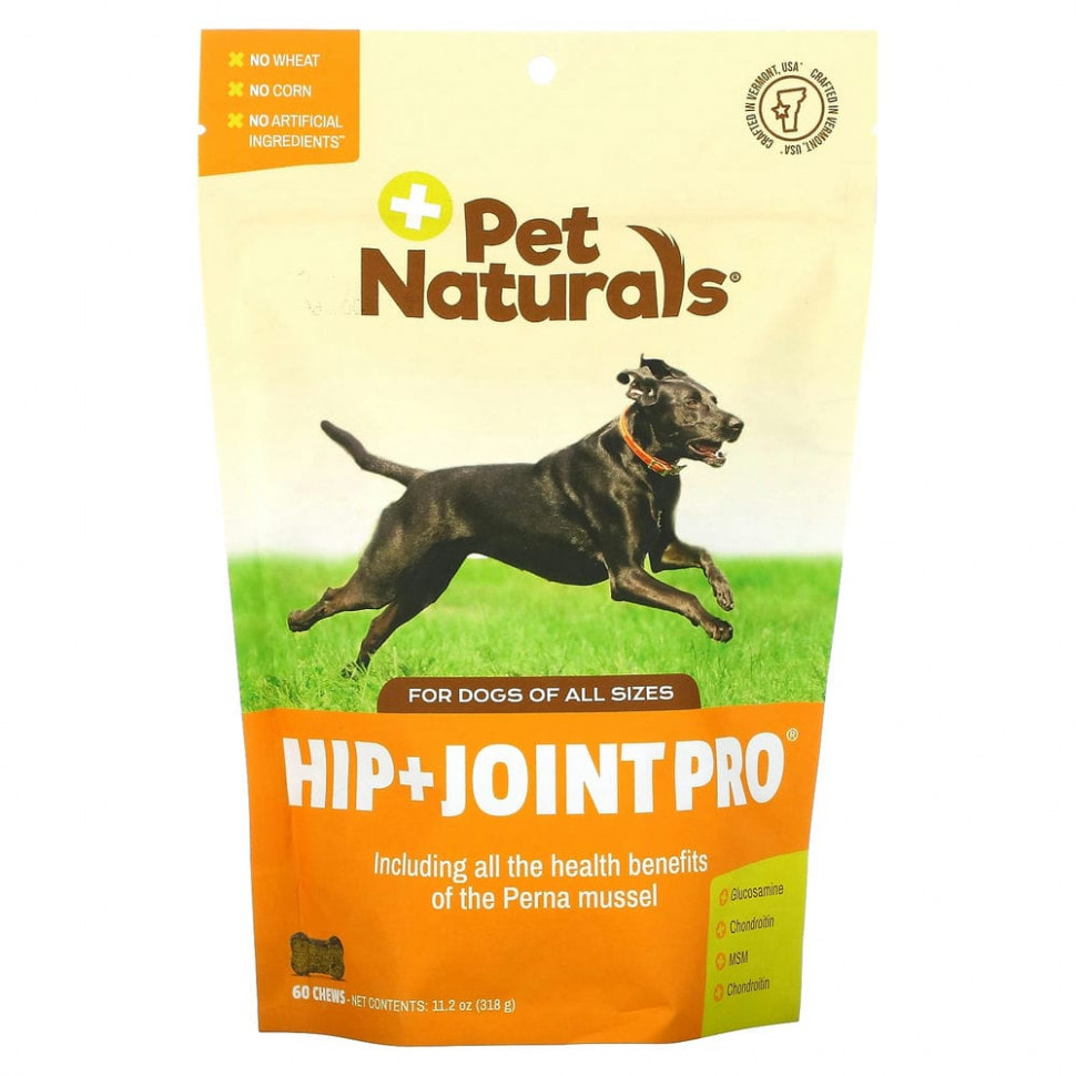  Pet Naturals of Vermont, Hip + Joint Max, For Dogs, 60 Chews, 11.2 oz (318 g)    -     , -, 