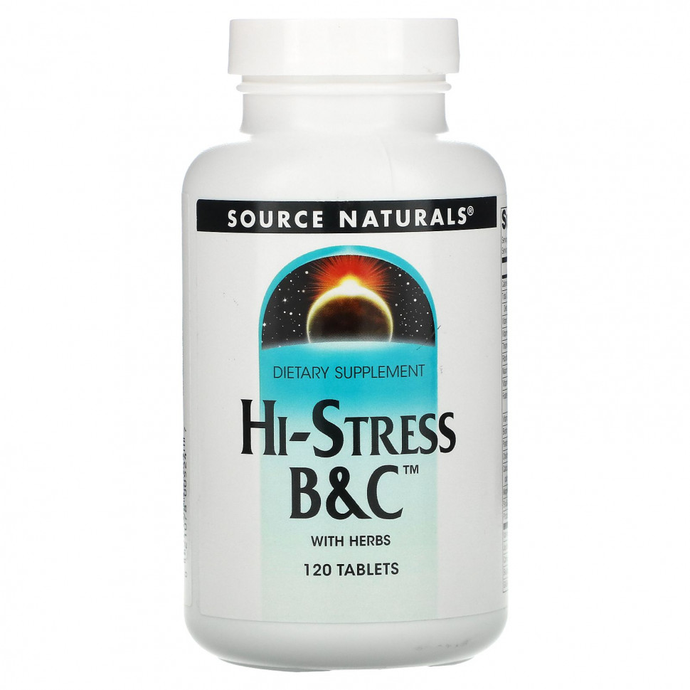 ������ ������ Source Naturals, Hi-Stress B&C, �������� B � C � �������, 120 ��������  IHerb (������) ����