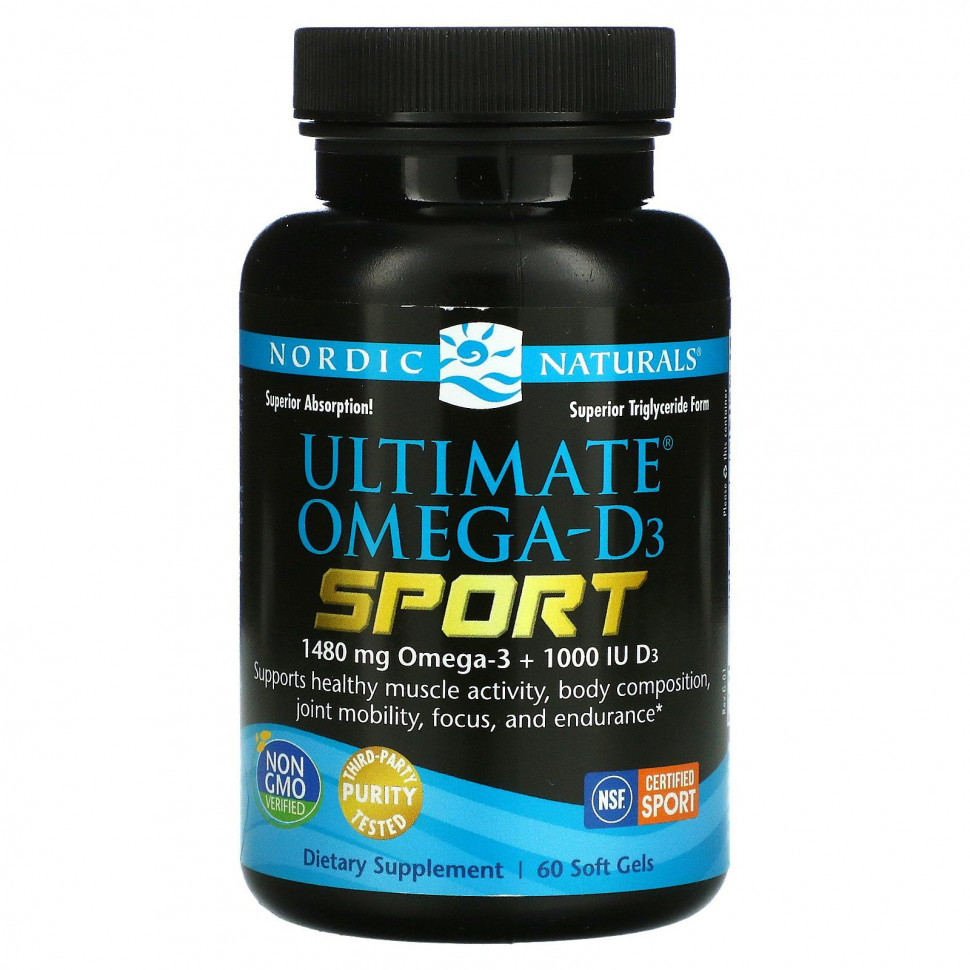 ������ ������ Nordic Naturals, Ultimate �����-D3, Sport, 60 ������  IHerb (������) ����