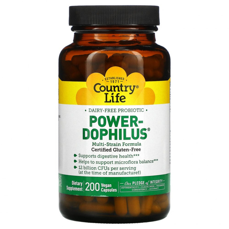 ������ ������ Country Life, Power-Dophilus, ����������� ���������, 200 ��������� ������  IHerb (������) ����