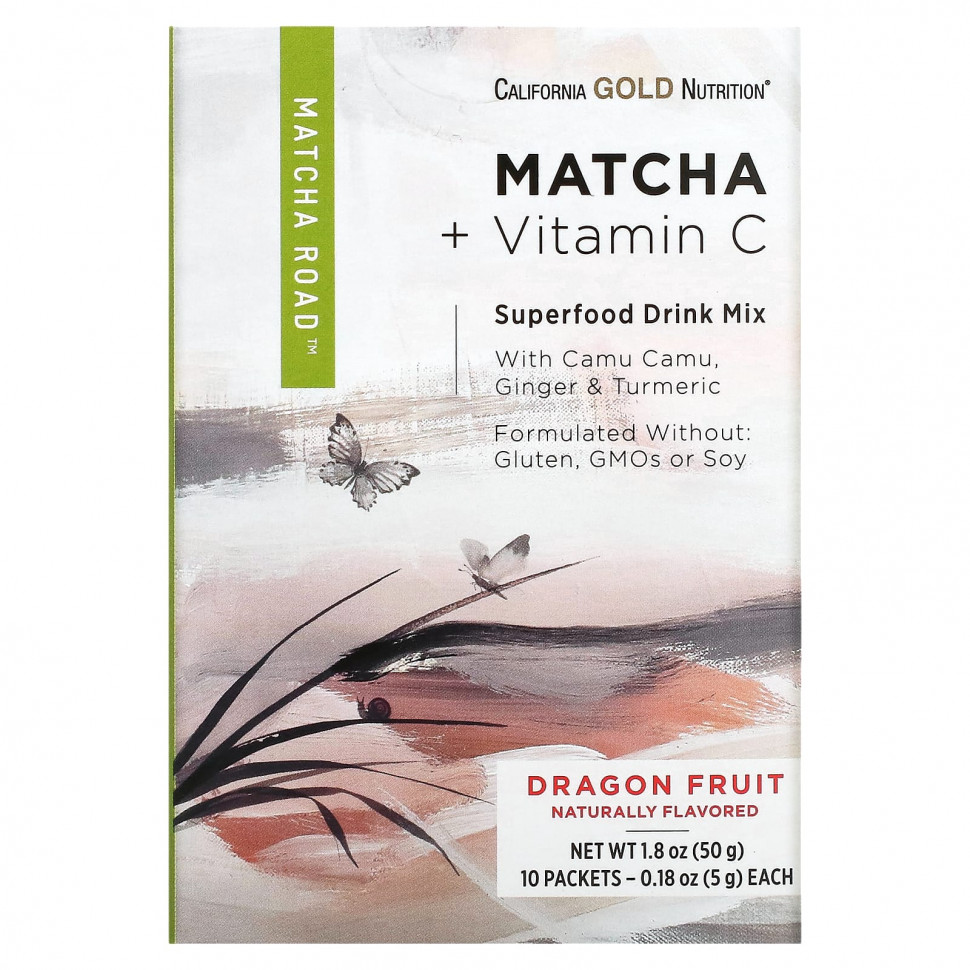 ������ ������ California Gold Nutrition, MATCHA ROAD, ����� + ������� �, ��������, 10 ��.  IHerb (������) ����
