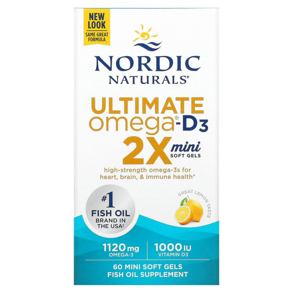 ������ ������ Nordic Naturals, Ultimate Omega 2X � ��������� D3, �����, 60 ������ ����-��������  IHerb (������) ����