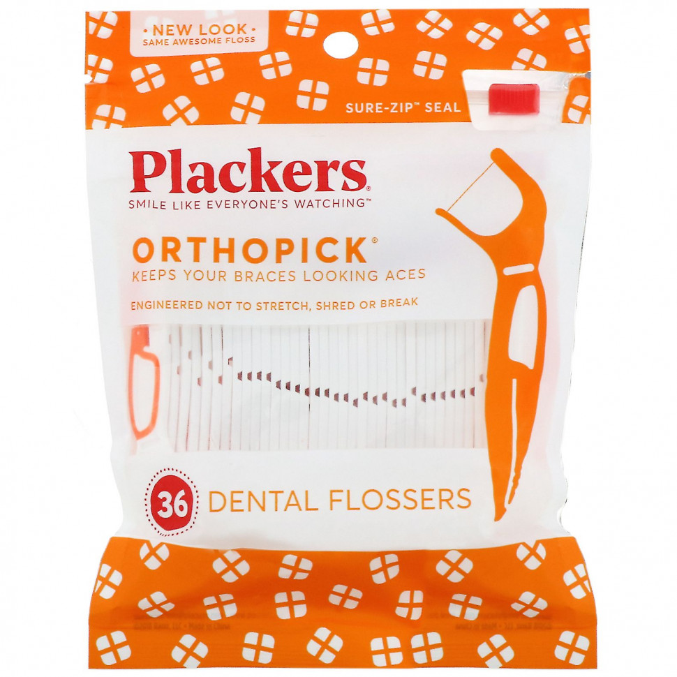 ������ ������ Plackers, Orthopick, ���������� � �����, 36 ��.  IHerb (������) ����