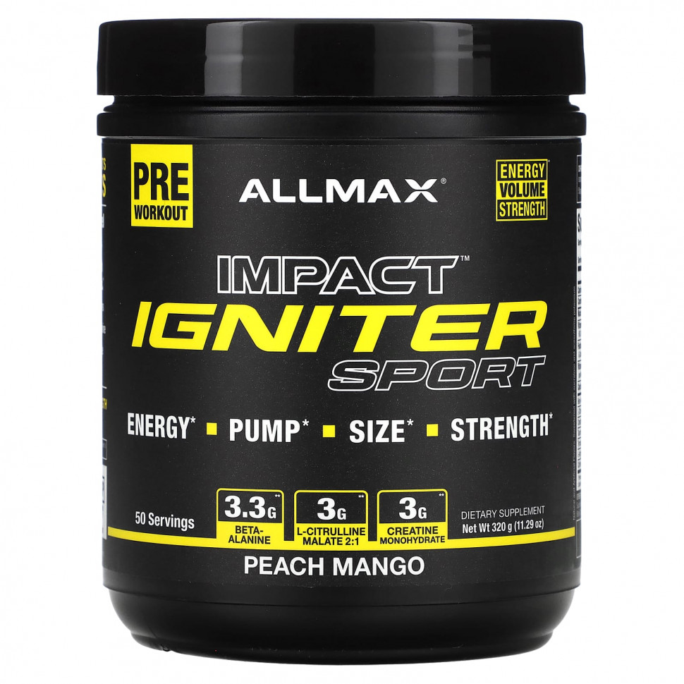 ������ ������ ALLMAX, IMPACT Igniter Sport, ����� �����������, ������ � �����, 320 � (11,29 �����)  IHerb (������) ����