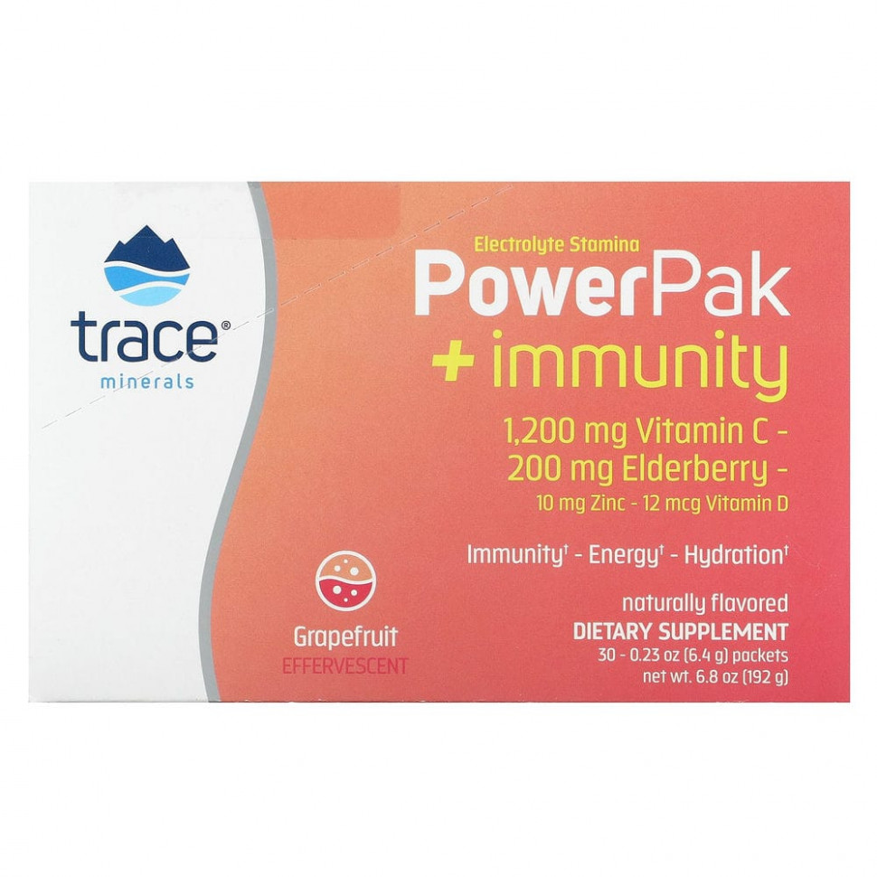 ������ ������ Trace Minerals �, Electrolyte Stamina, PowerPak + Immunity, ���������, 30 ��������� �� 6,4 � (0,23 �����)  IHerb (������) ����