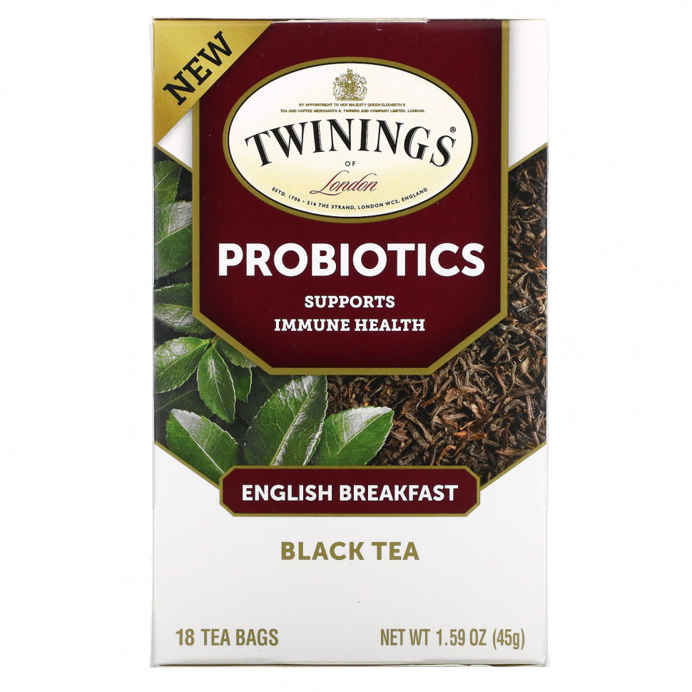  Twinings, Probiotics Black Tea, English Breakfast, 18  , 45  (1,59 )    -     , -, 