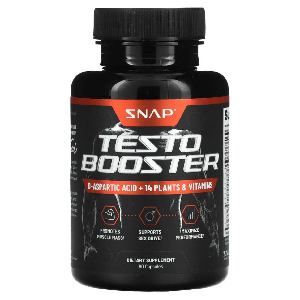  Snap Supplements, Testo Booster, 60     -     , -, 