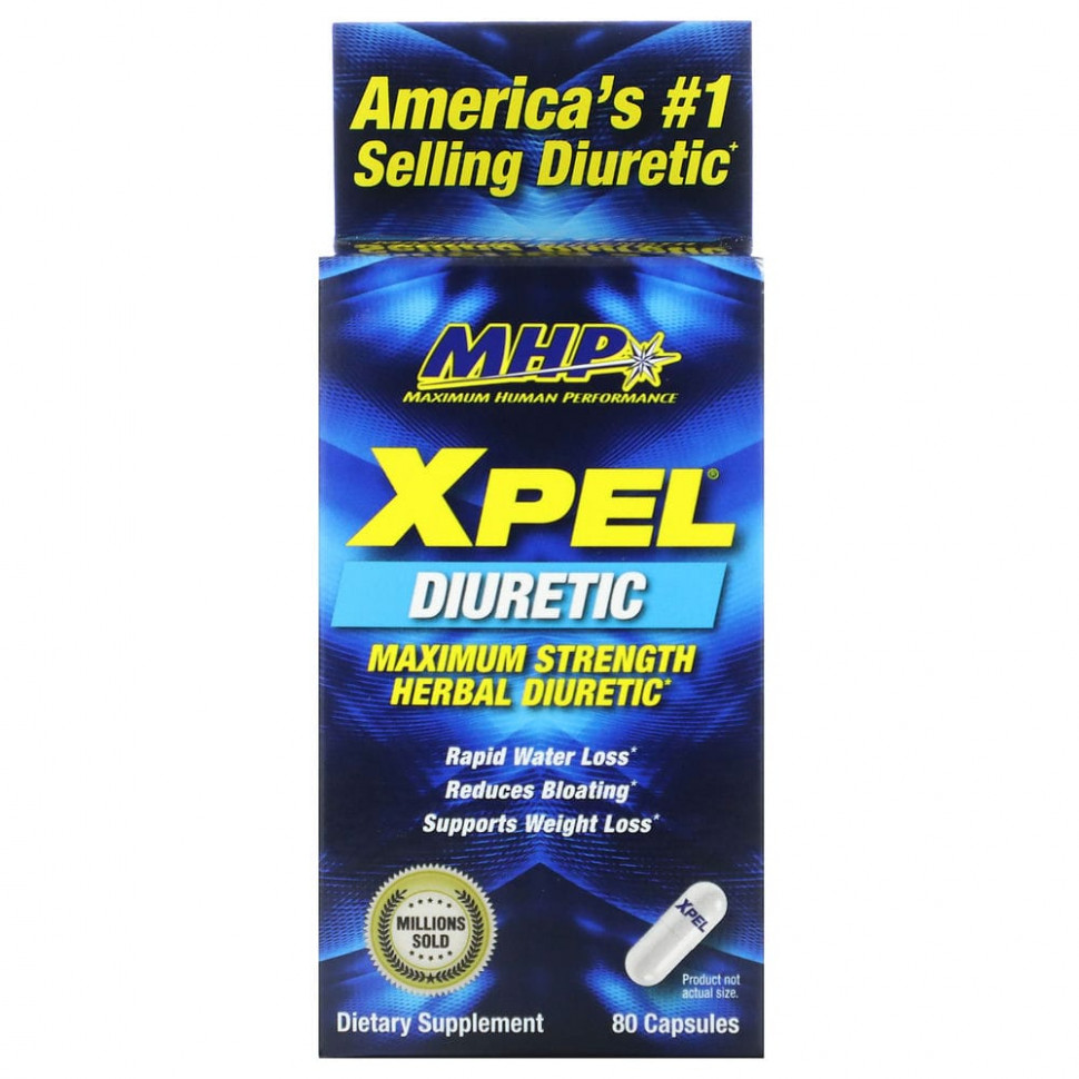  MHP, XPEL, Maximum Strength Herbal Diuretic, 80 Capsules    -     , -, 