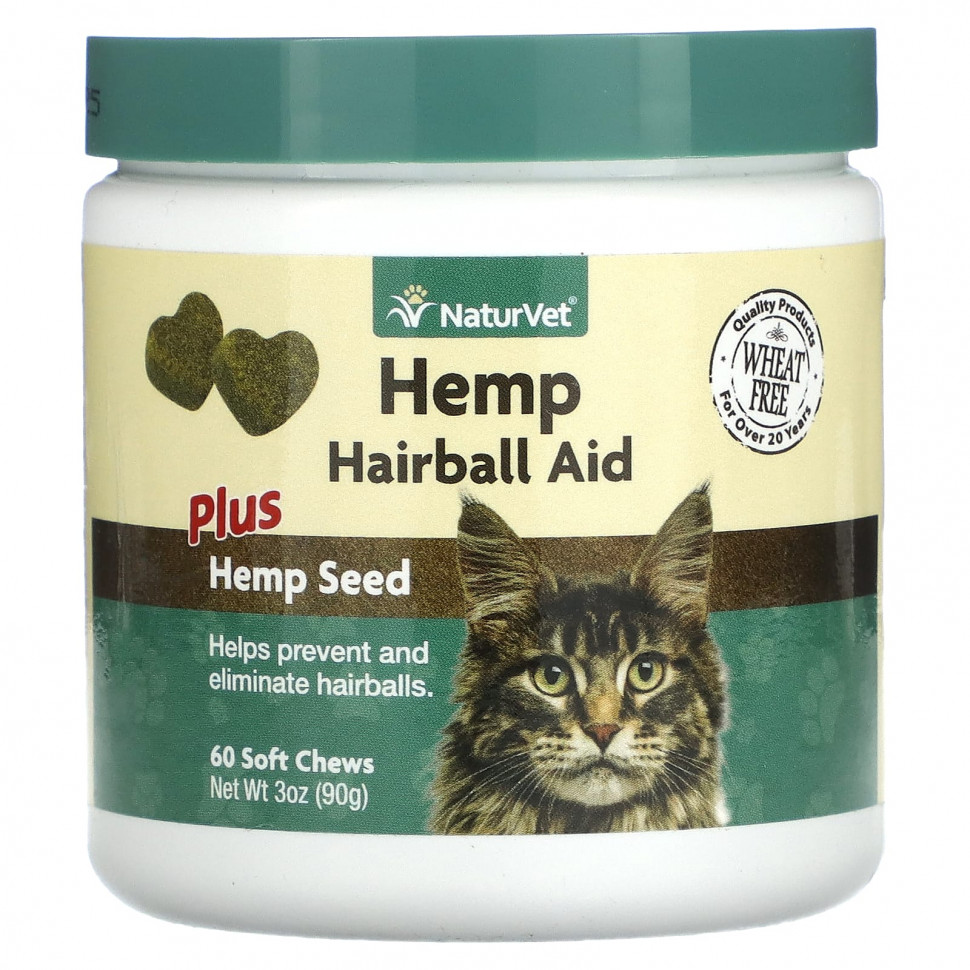  NaturVet, Hemp Hairball Aid Plus Hemp Seed,  , 60  , 90  (3 )    -     , -, 