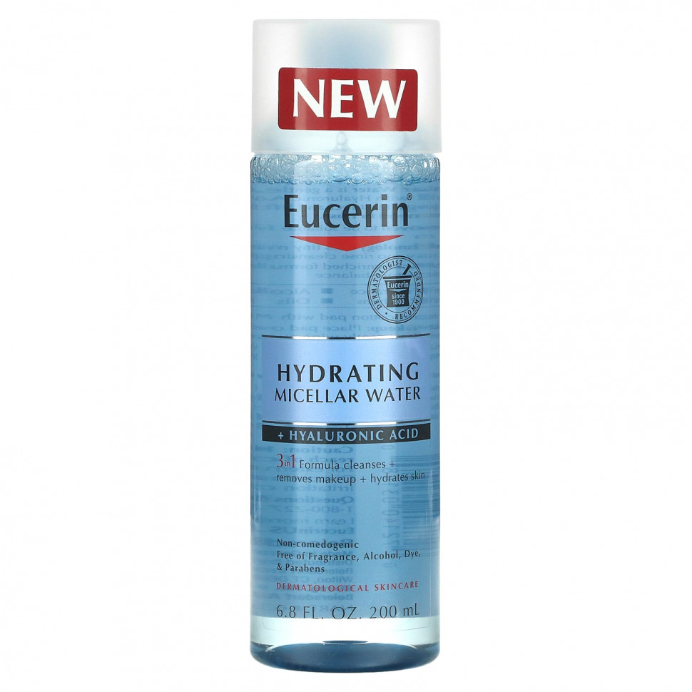  Eucerin, Hydrating Micellar Water + Hyaluronic Acid, 6.8 fl oz (200 ml)    -     , -, 