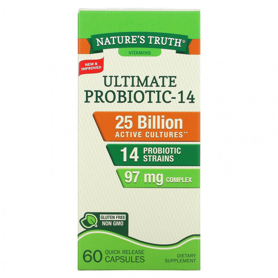  Nature's Truth, Ultimate Probiotic-14, 25 , 60        -     , -, 