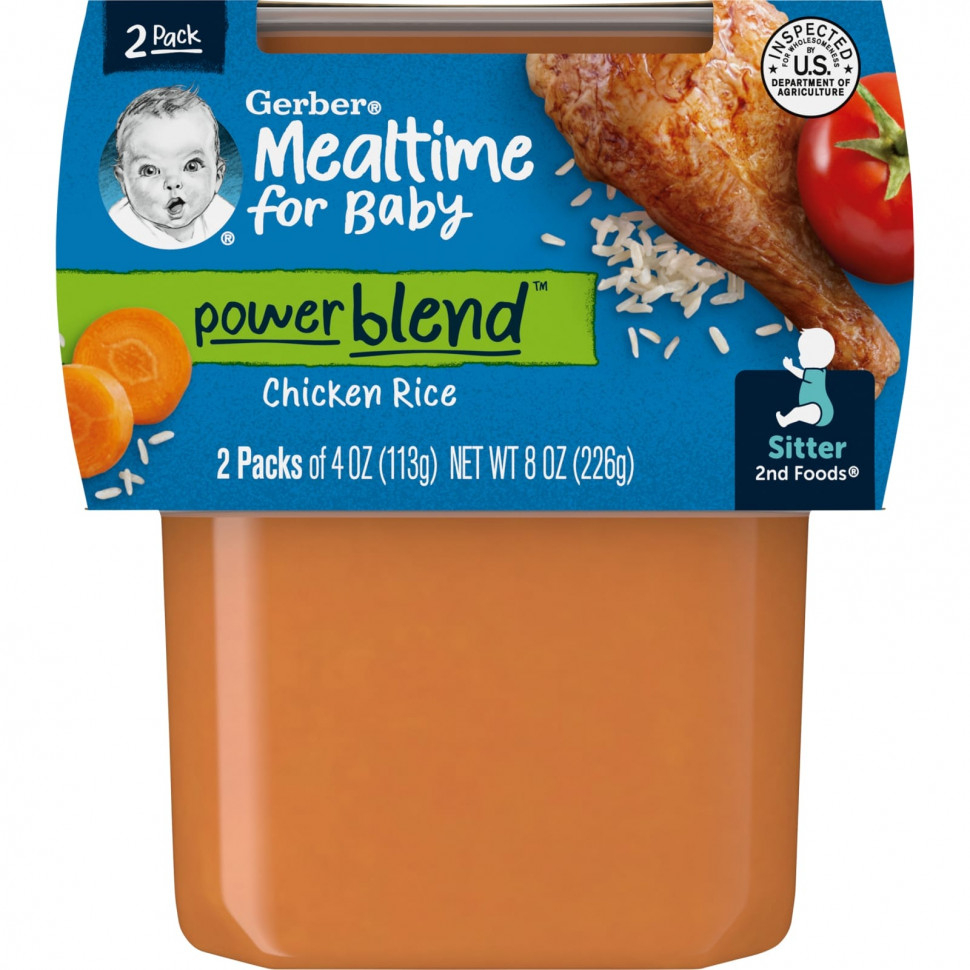  Gerber, Mealtime for Baby,  Power, 2nd Foods,   , 2   113  (4 )    -     , -, 