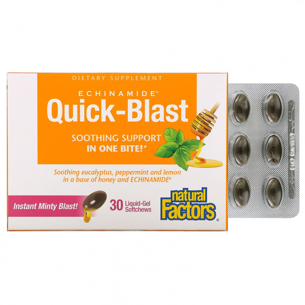  Natural Factors, ECHINAMIDE Quick-Blast, 30      -     , -, 