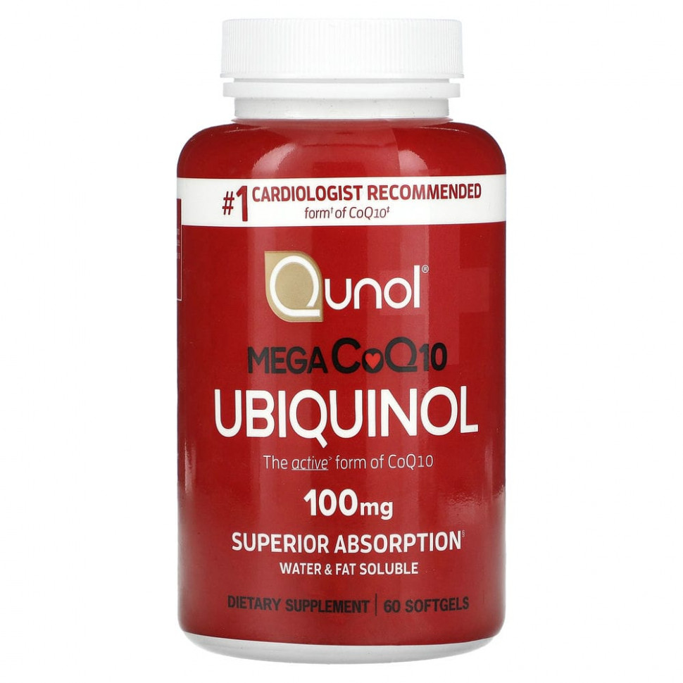  Qunol, Ubiquinol, Mega CoQ10, 100 , 60       -     , -, 