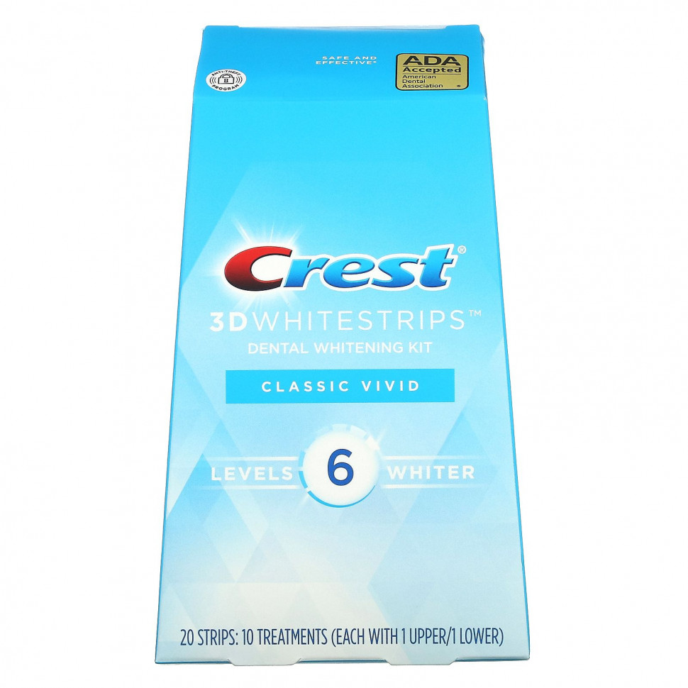 ������ ������ Crest, 3D Whitestrips, Classic Vivid, �������� ��� ����������� �����, 20 �������  IHerb (������) ����