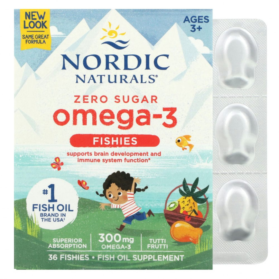  Nordic Naturals, Nordic Omega-3 Fishies,   -3,    2 ,  -, 300 , 36     -     , -, 