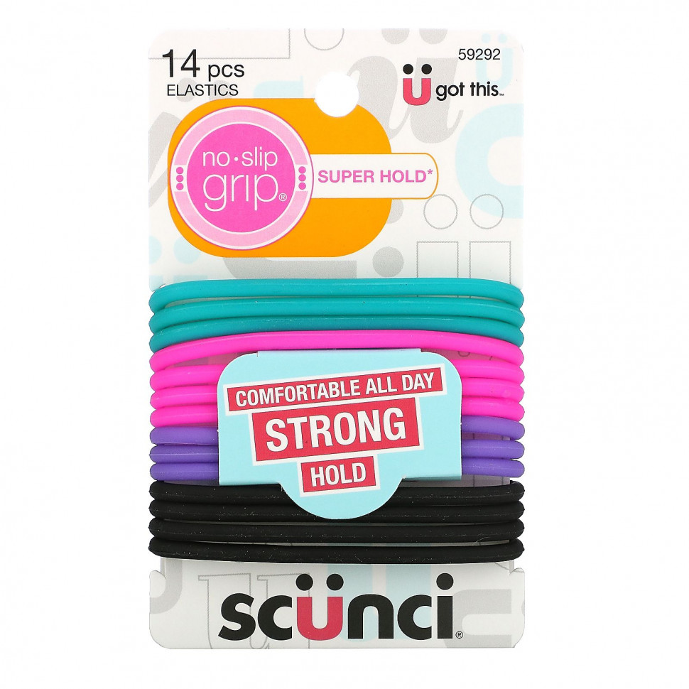  Scunci,     Everyday & Active, No Slip Grip, 14     -     , -, 