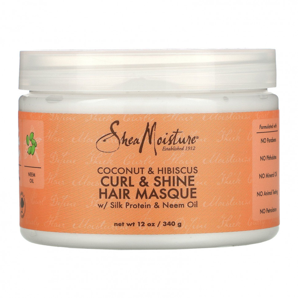  SheaMoisture, Curl & Shine Hair Masque, Coconut & Hibiscus, 12 oz (340 g)    -     , -, 