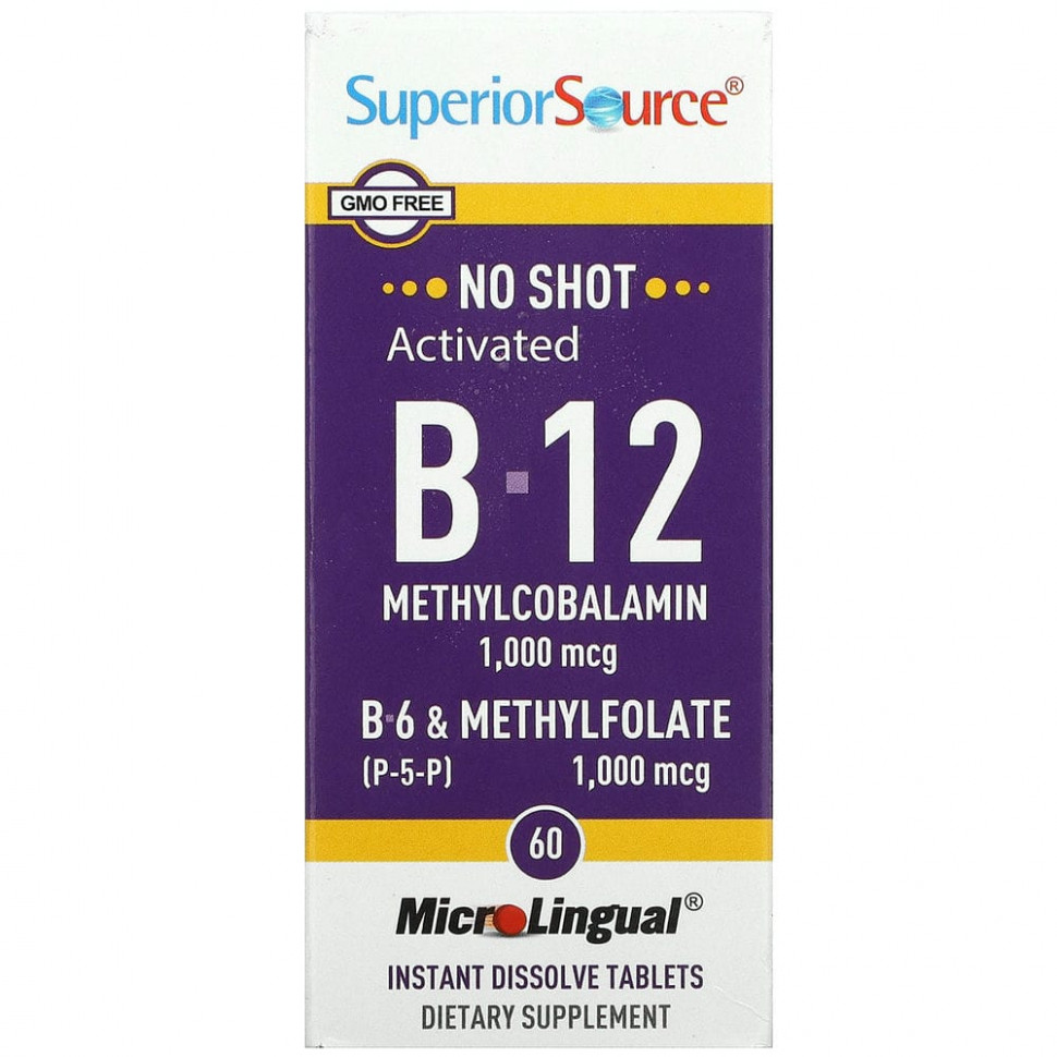  Superior Source,   B12 (),  B6 (P-5-P)  , 60   MicroLingual    -     , -, 