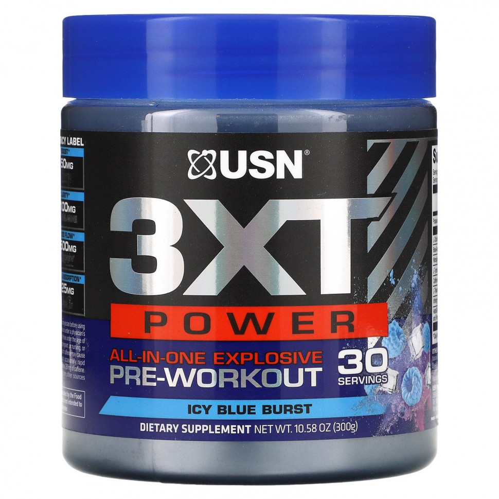 ������ ������ USN North America, Inc., All-in-One Explosive Pre-Workout, Icy Blue Burst, 300 � (10,58 �����)  IHerb (������) ����