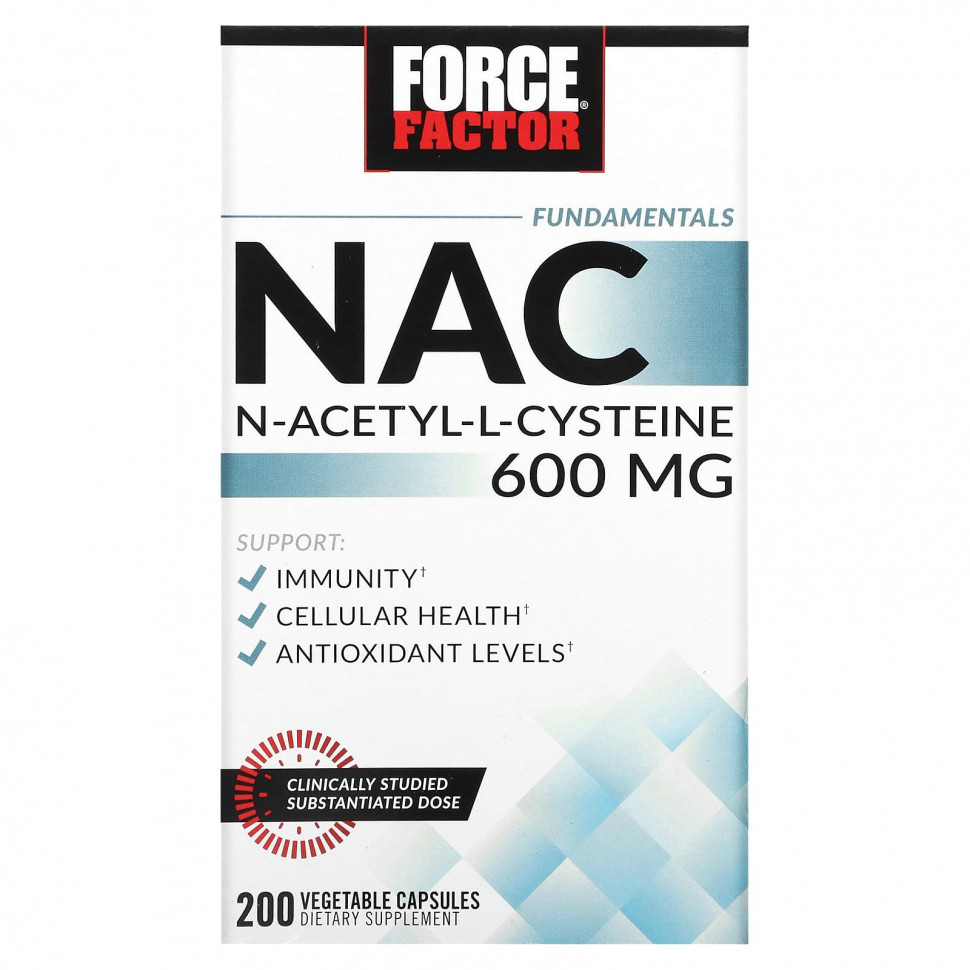 ������ ������ Force Factor, Fundamentals, NAC, N-������-L �������, 600 ��, 200 �������������� ������  IHerb (������) ����