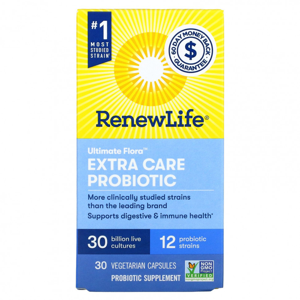 ������ ������ Renew Life, Ultimate Flora Extra Care Probiotic, 30 ���� ���, 30 �������������� ������  IHerb (������) ����