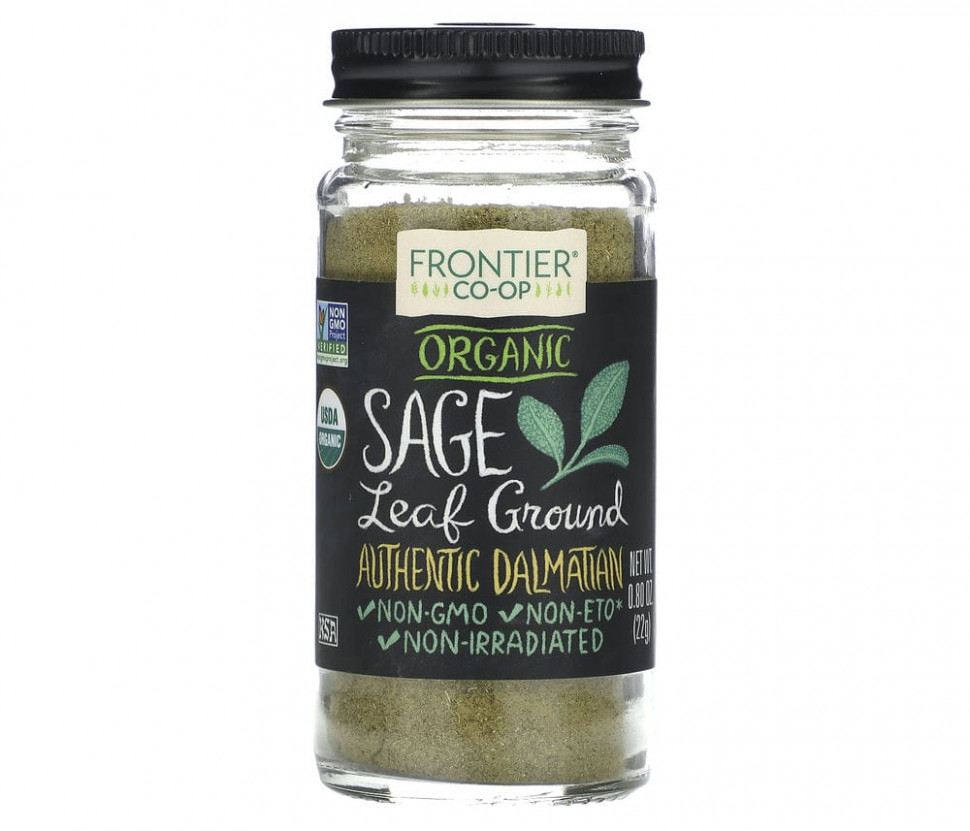  Frontier Co-op, Organic Sage Leaf Ground, 0.8 oz (22 g)    -     , -, 