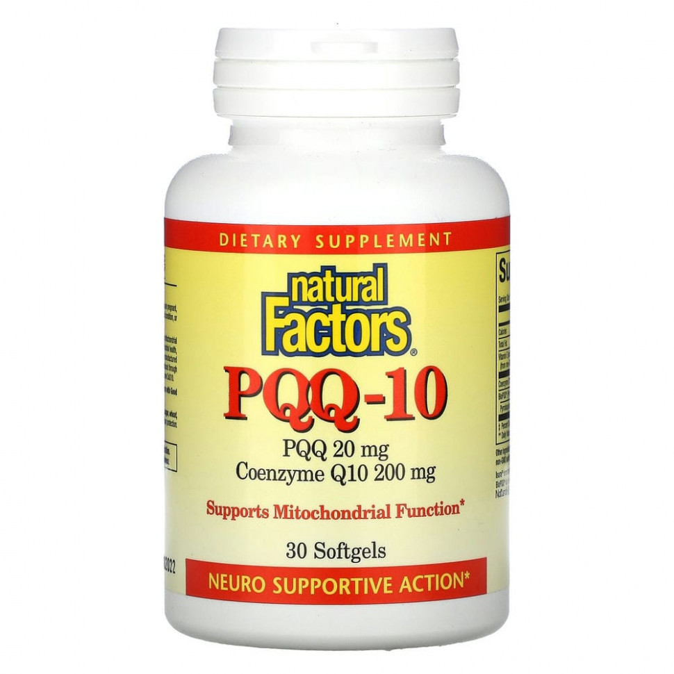  Natural Factors, PQQ-10, PQQ 20 ,  Q10 200 , 30     -     , -, 