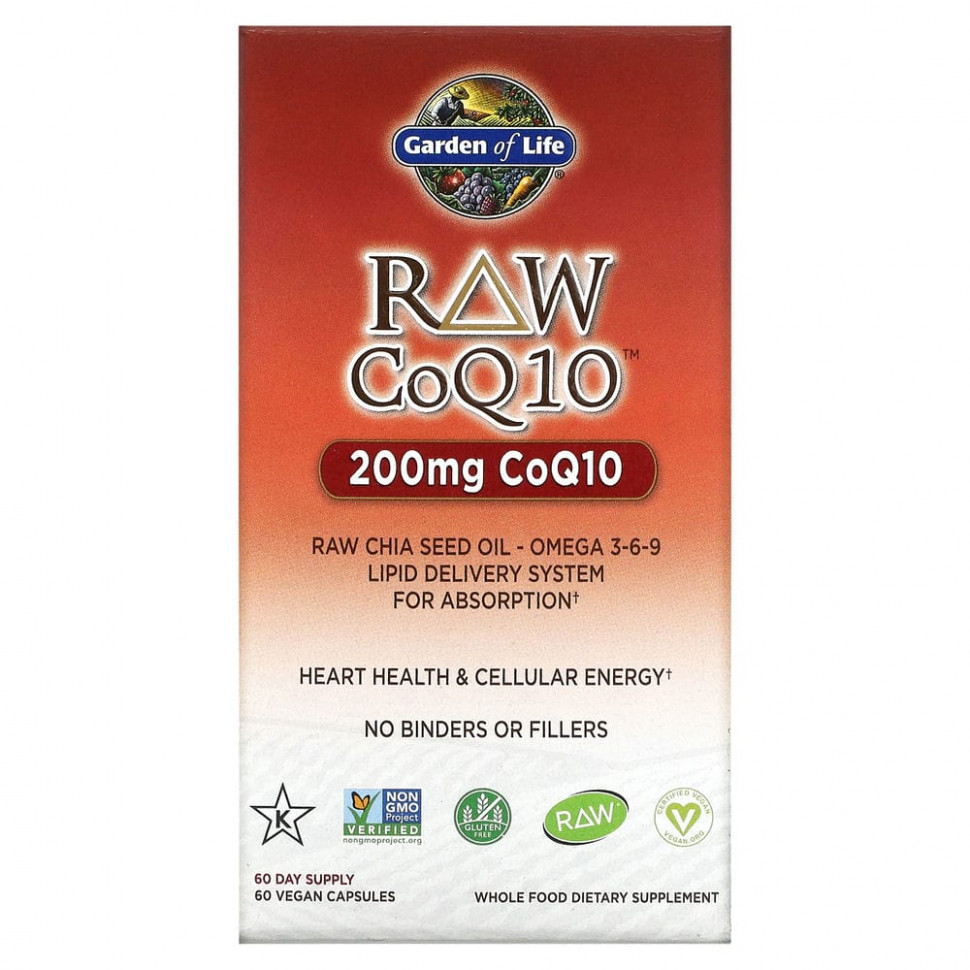  Garden of Life, RAW CoQ10, 200 , 60      -     , -, 