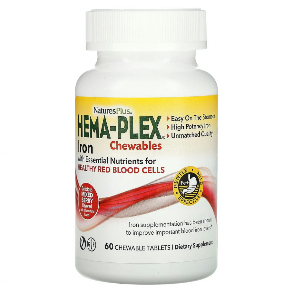 ������ ������ NaturesPlus, Hema-Plex, ������� �������, 60 ����������� ��������  IHerb (������) ����