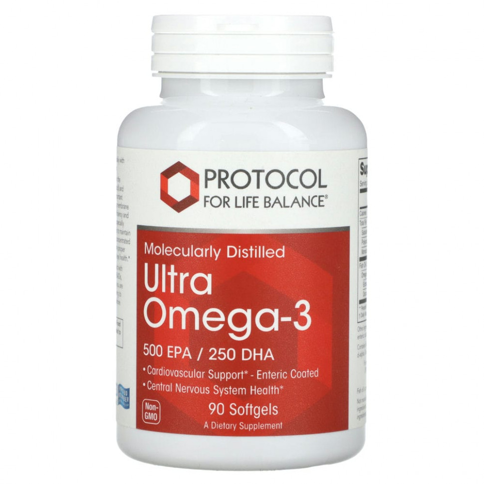  Protocol for Life Balance, Ultra Omega-3, 500  / 250 , 90      -     , -, 