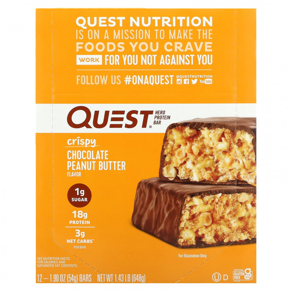  Quest Nutrition, Hero Protein Bar,     , 12   54  (1,9 )    -     , -, 