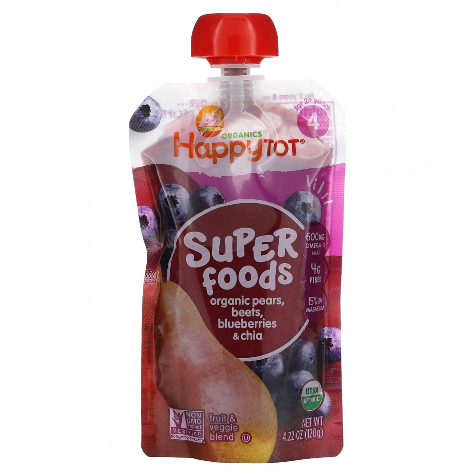  Happy Family Organics, Happytot, Superfoods,  2 ,  , ,   , 120  (4,22 )    -     , -, 