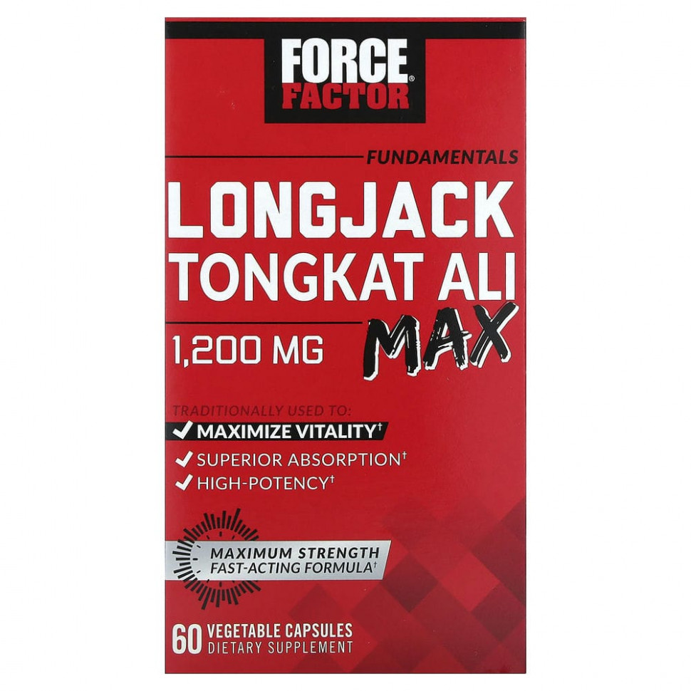  Force Factor, Fundamentals, LongJack Tongkat Ali Max, 1200 , 60      -     , -, 