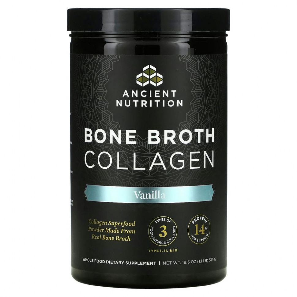 ������ ������ Dr. Axe / Ancient Nutrition, Bone Broth Collagen, ������, 519 � (1,1 �����)  IHerb (������) ����