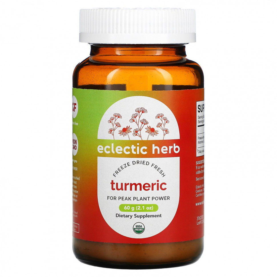  Eclectic Institute, Turmeric, Whole Food POWder, 2.1 oz (60 g)    -     , -, 