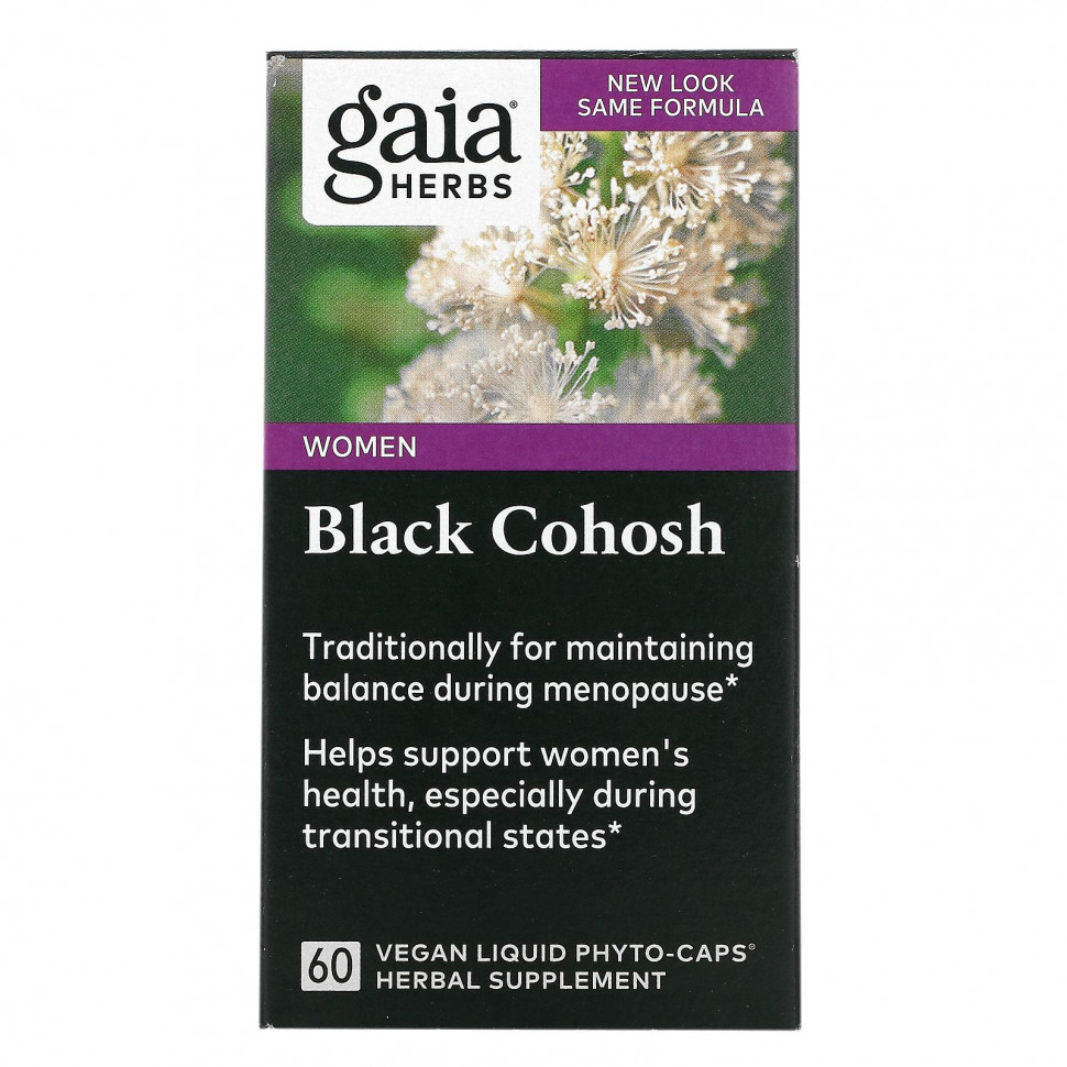  Gaia Herbs, Single Herbs, Black Cohosh, 60 Vegan Liquid Phyto-Caps    -     , -, 