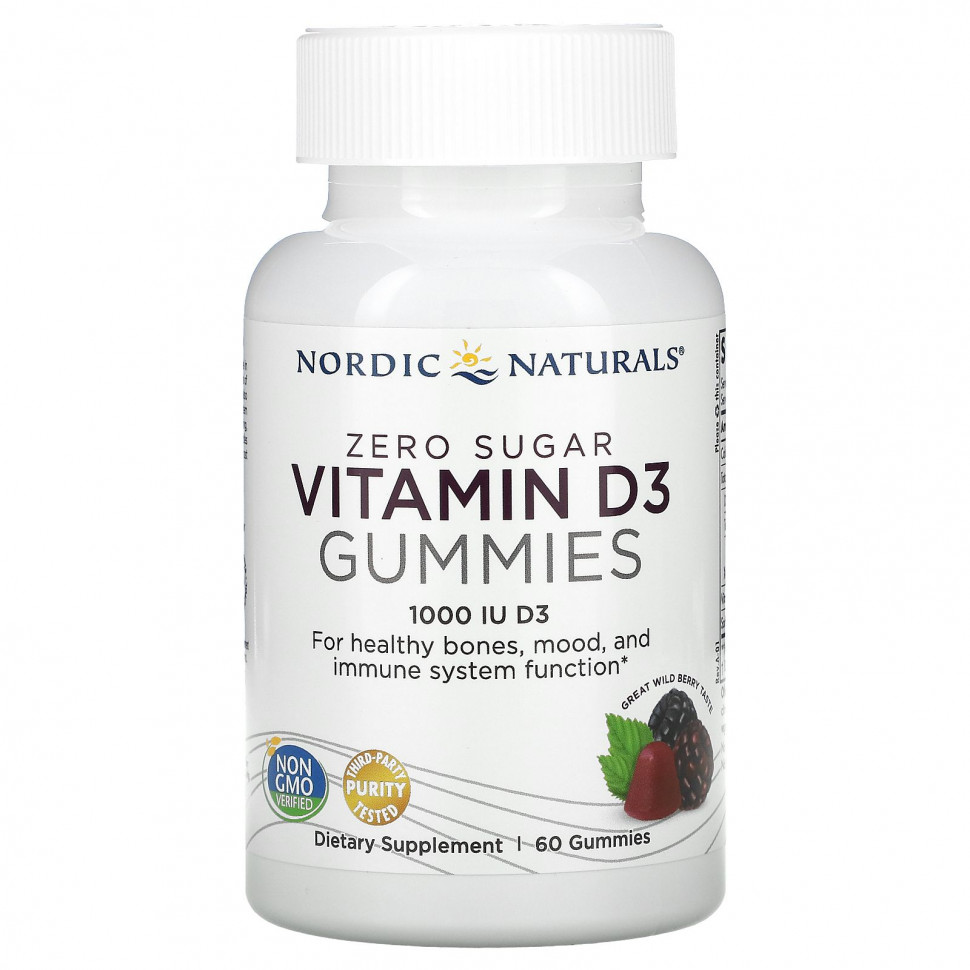 ������ ������ Nordic Naturals, Zero Sugar Vitamin D3 Gummies, Wild Berry, 1,000 IU, 60 Gummies  IHerb (������) ����
