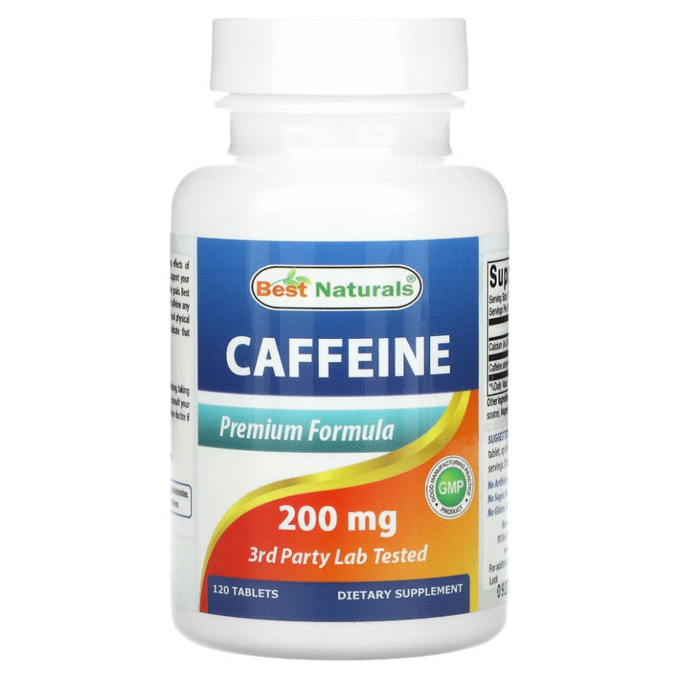  Best Naturals, Caffeine, 200 mg, 120 Tablets    -     , -, 