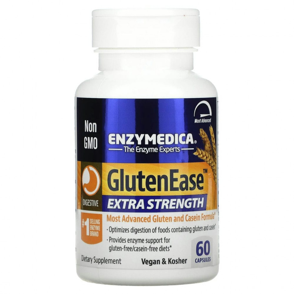  Enzymedica, GlutenEase, Extra Strength, 60     -     , -, 