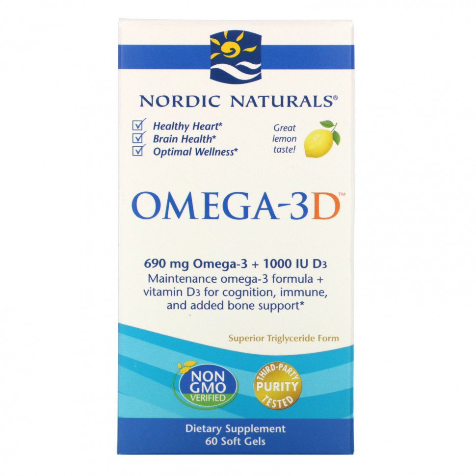 ������ ������ Nordic Naturals, �����-3D, ��������, 1000 ��, 60 ������ ������  IHerb (������) ����