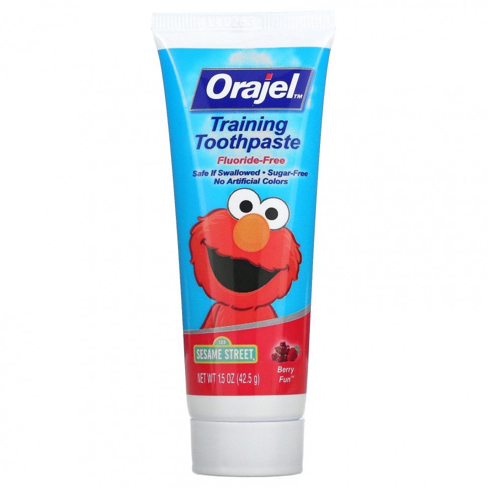 ������ ������ Orajel, Elmo Training Toothpaste, ��� �����, �� 3 ������� �� 4 ���, Berry Fun, 42,5 � (1,5 �����)  IHerb (������) ����
