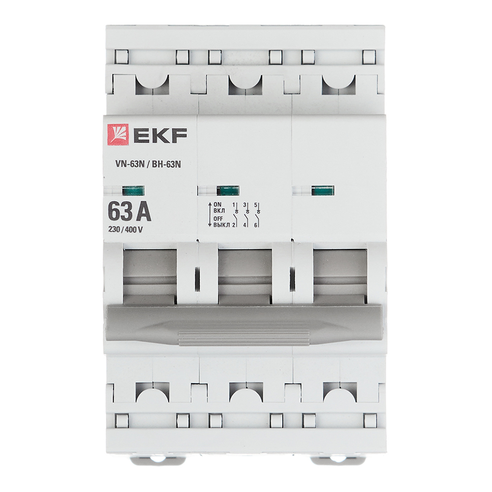 ������ ������ ����������� �������� EKF PROxima ��-63N 3� 63� 400 � �� DIN-����� (S63363)   ����