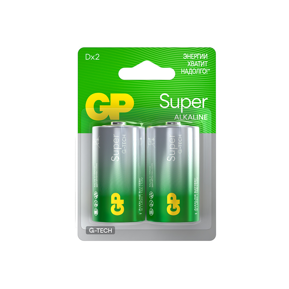 ������ ������ ��������� GP Batteries Super ������� D LR20 1,5 � (2 ��.) (GP 13AA21-2CRSBC2)   ����