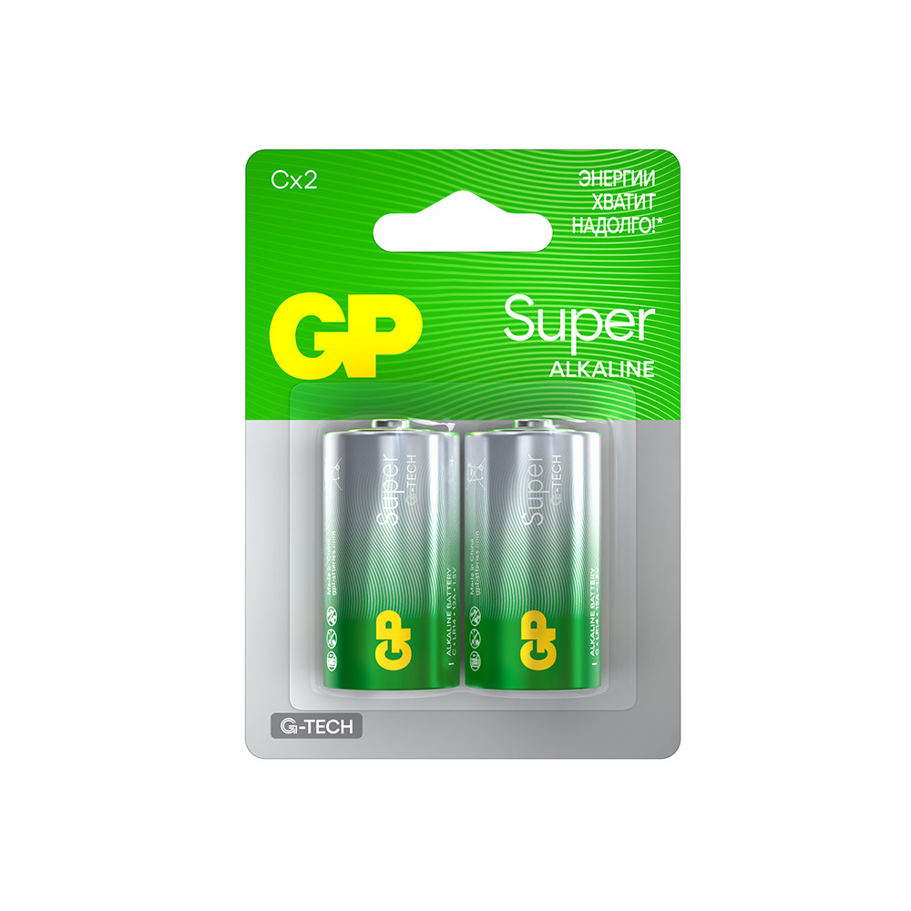������ ������ ��������� GP Batteries Super ������� C LR14 1,5 � (2 ��.) (GP 14AA21-2CRSBC2)   ����