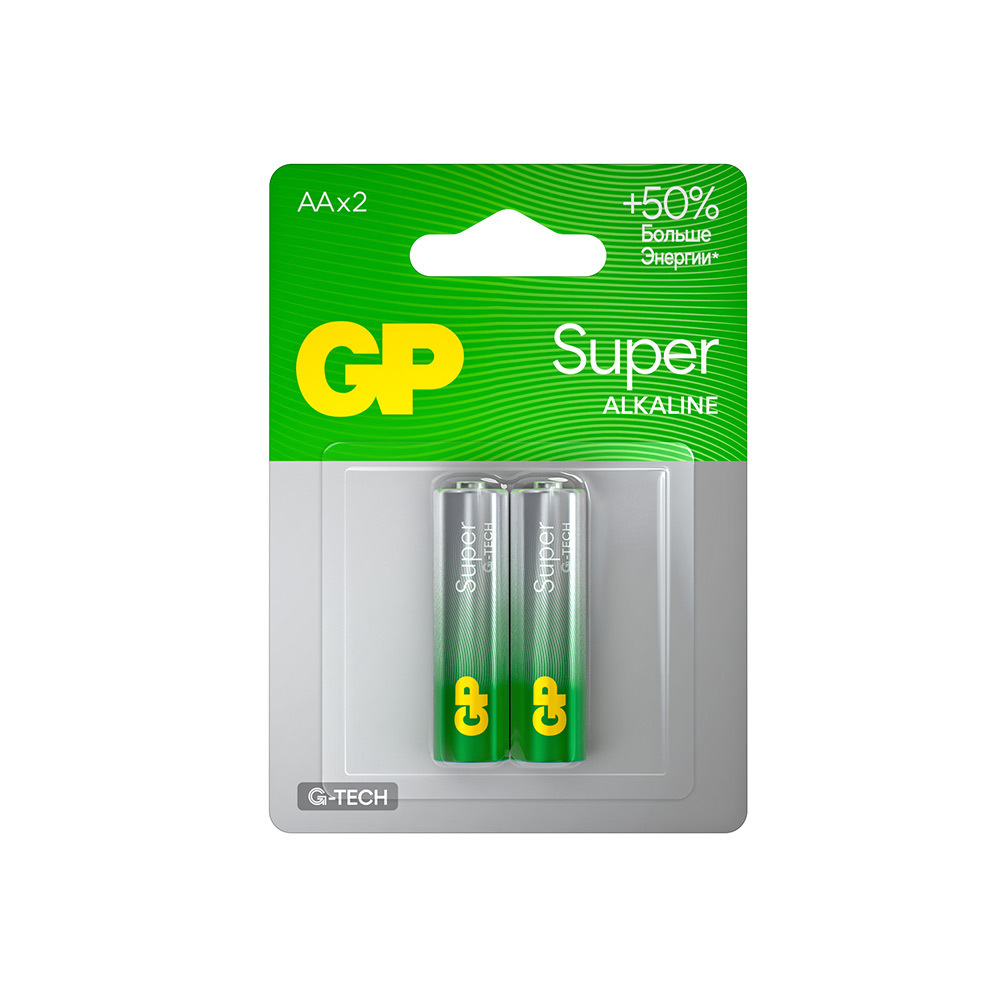 ������ ������ ��������� GP Batteries Super ������� AA ����������� LR6 1,5 � (2 ��.) (GP 15AA21-2CRSBC2)   ����