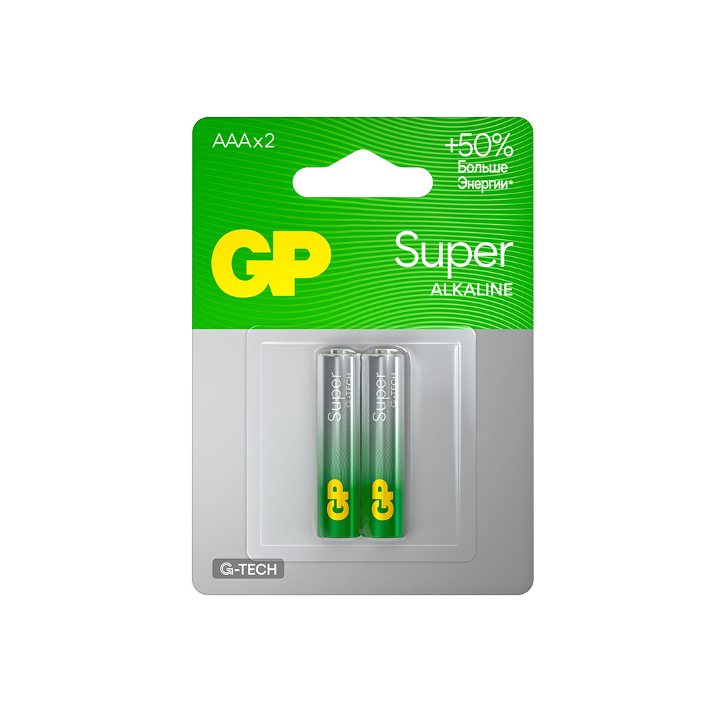 ������ ������ ��������� GP Batteries Super ������� AAA ������������ LR03 1,5 � (2 ��.) (GP 24AA21-2CRSBC2)   ����