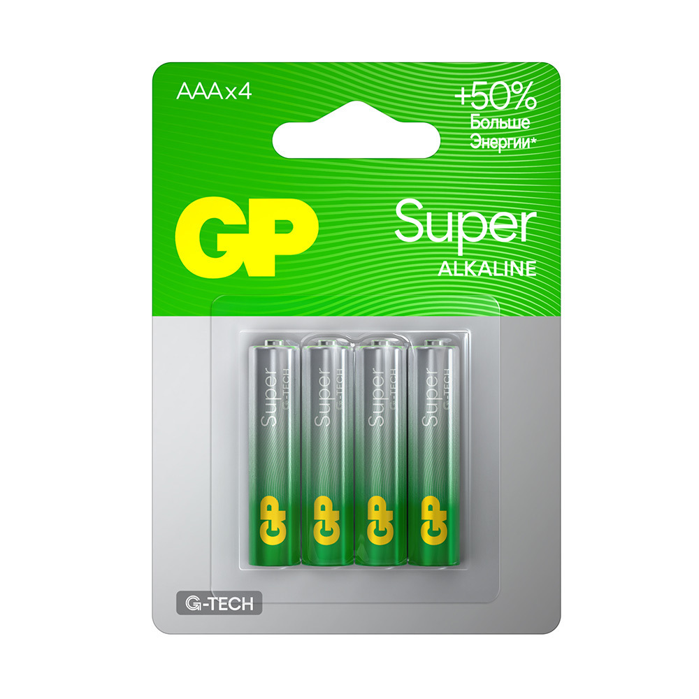 ������ ������ ��������� GP Batteries Super ������� AAA ������������ LR03 1,5 � (4 ��.) (GP 24AA21-2CRSBC4)   ����