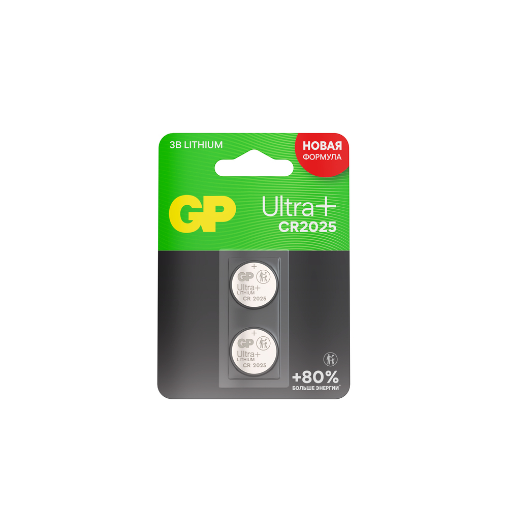 ������ ������ ��������� GP Batteries Ultra+ ����� �������� CR2025 3 � (2 ��.) (GP CR2025UP-2CCRSBC2/3891)   ����