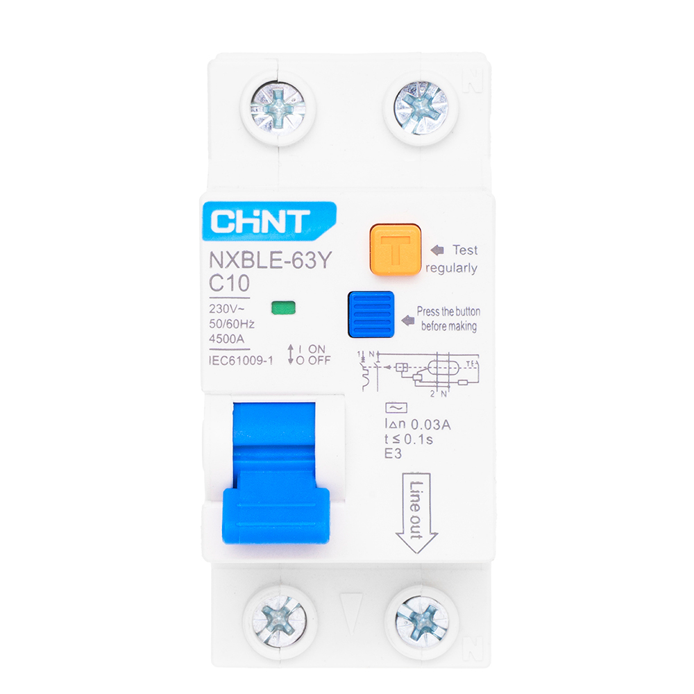 ������ ������ ������� ���������������� Chint NXBLE-63Y 10� 1P+N ��� AC 30 �� 4,5 �� ���������� (105541)   ����